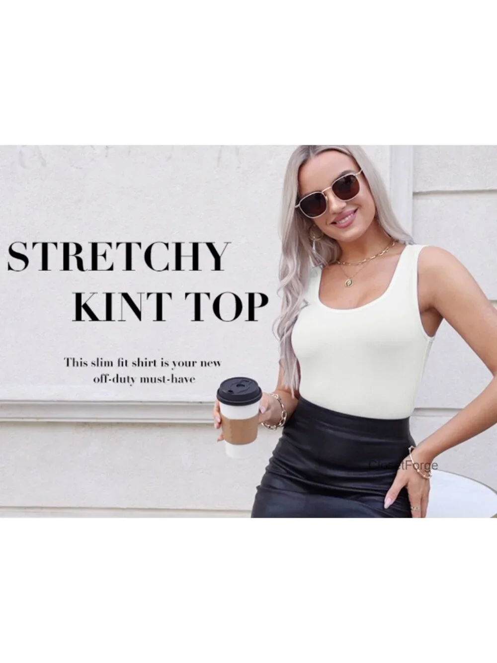 Women's Ribbed Tank Top Scoop Neck Slim Fit Sleeveless Casual Knit Shirt
